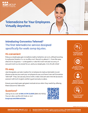 ICW Group's Introducing Concentra Telemed Flyer.